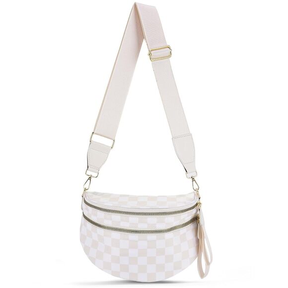 NIDOOT Handbags - Checkered Crossbody Bum Bags for Women Nylon Checkered Purse Fanny Packs Sling